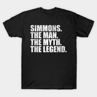 Simmons Legend Simmons Family name Simmons last Name Simmons Surname Simmons Family Reunion T-Shirt